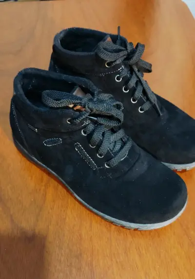 Botines de cuero negro para mujer - miniatura 2