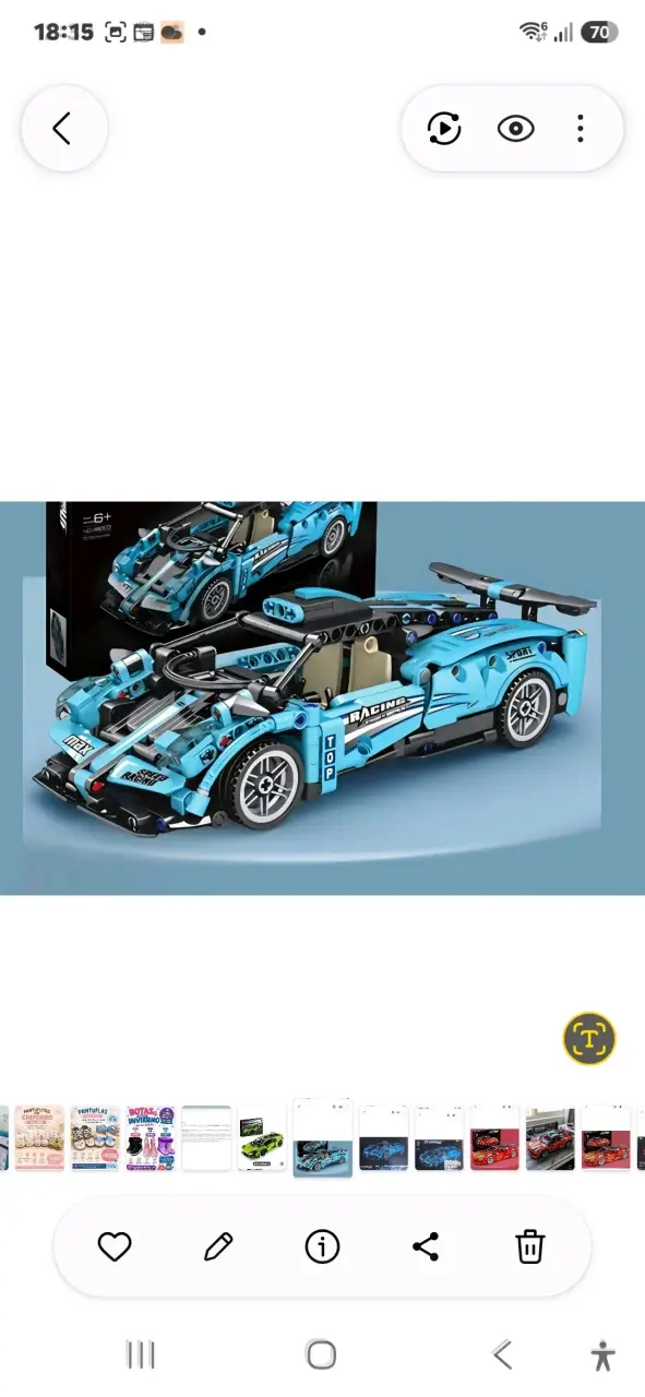 Auto de Carreras de Bloques de Construcción Azul - 2