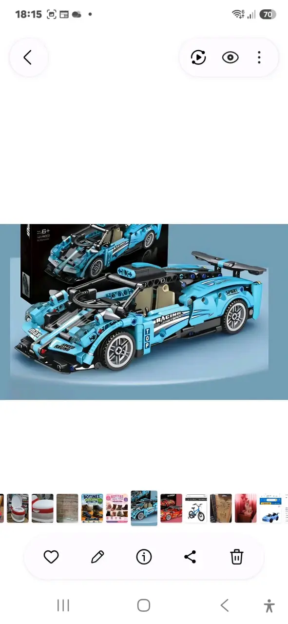 Auto de Carreras de Bloques de Construcción Azul - 3