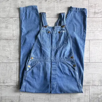 Overol de mezclilla azul para mujer - miniatura 1