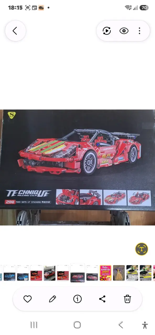 Set de construcción bloques auto de carreras rojo - 1