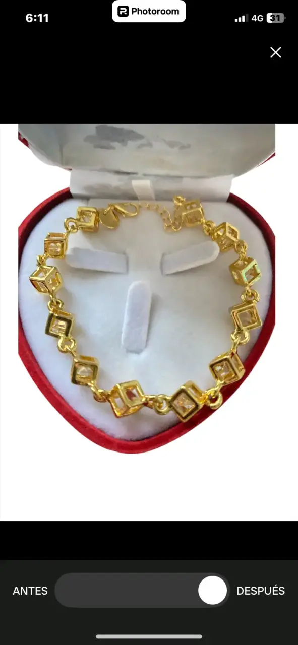 Pulsera baño de oro con diseño geométrico - 1