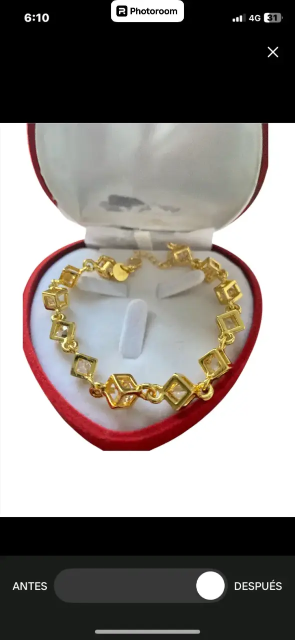Pulsera baño de oro con diseño geométrico - 2
