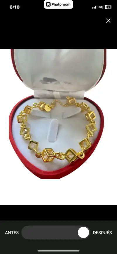 Pulsera baño de oro con diseño geométrico - miniatura 2