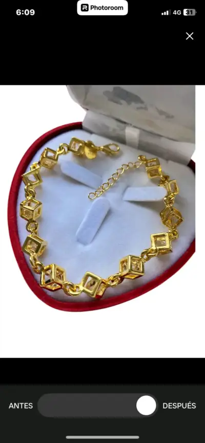 Pulsera baño de oro con diseño geométrico - miniatura 4