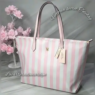 Bolso tote Victoria's Secret a rayas - miniatura 1
