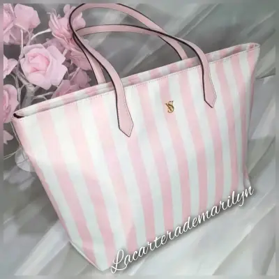 Bolso tote Victoria's Secret a rayas - miniatura 2