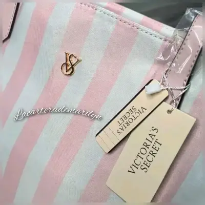Bolso tote Victoria's Secret a rayas - miniatura 3