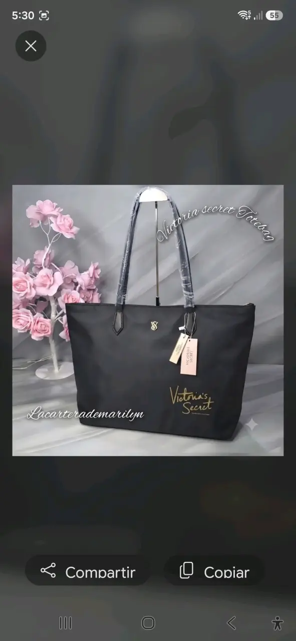 Bolso tote negro Victoria's Secret elegante - 1
