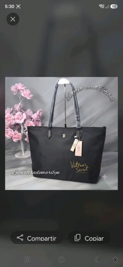 Bolso tote negro Victoria's Secret elegante - miniatura 1
