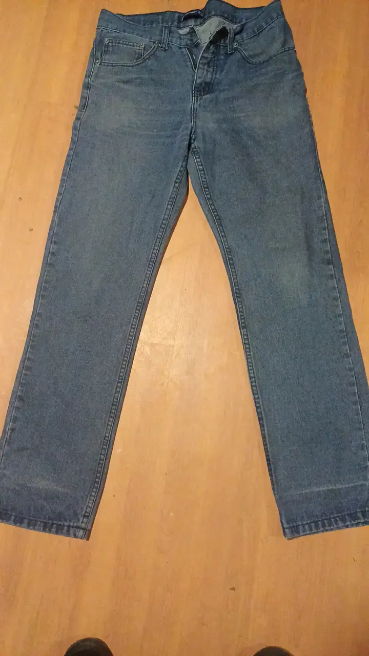 Jeans clásicos de mezclilla azul para hombre - 1