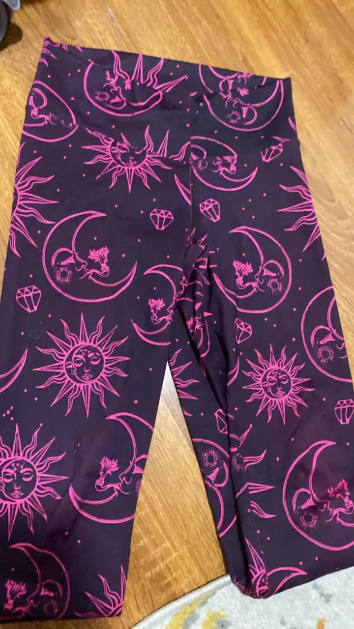 Leggings estampados con diseño de sol y luna - 1