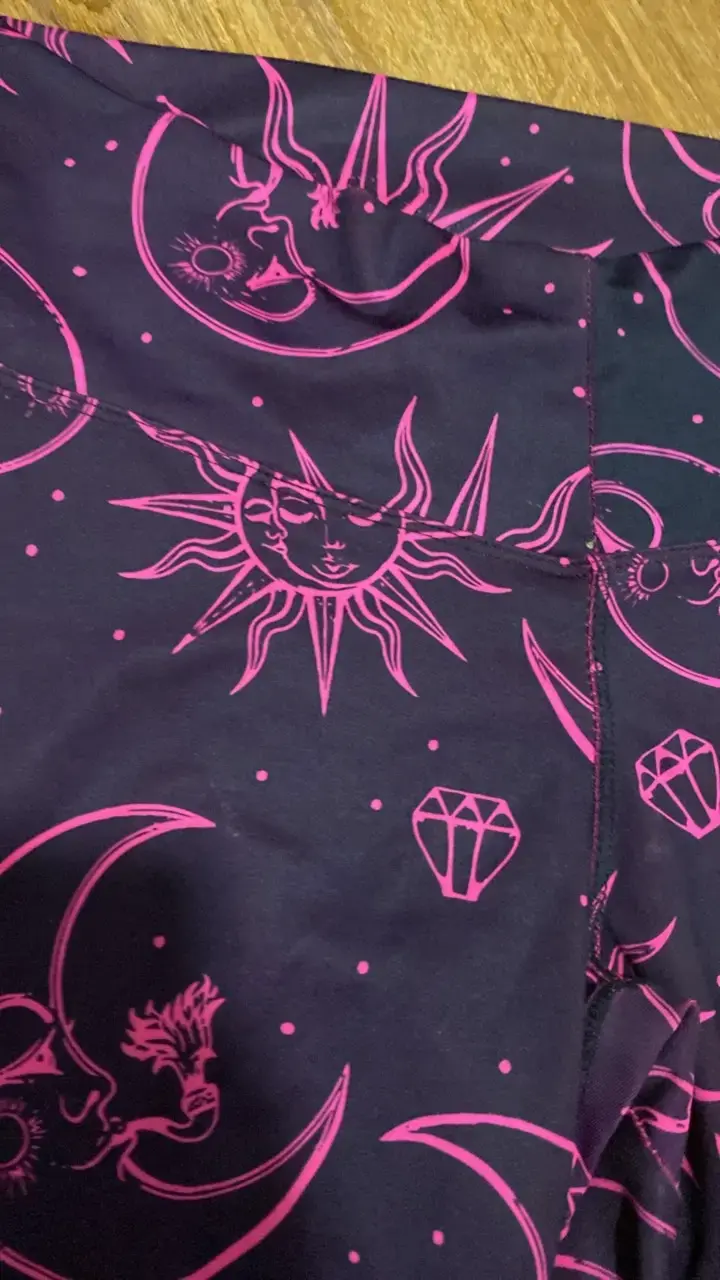 Leggings estampados con diseño de sol y luna - 2