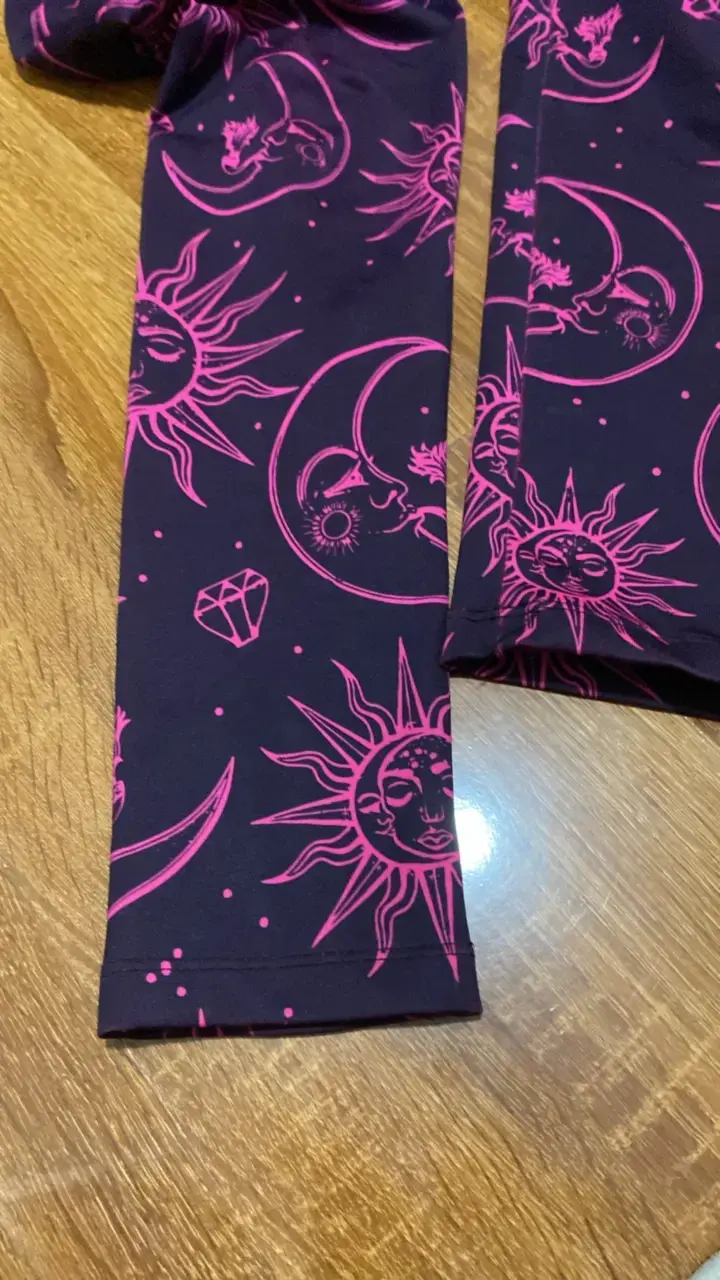 Leggings estampados con diseño de sol y luna - 3