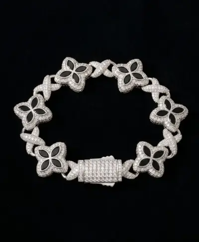Pulsera de lujo Treboles 4 hojas con Circones 5A+ - miniatura 1