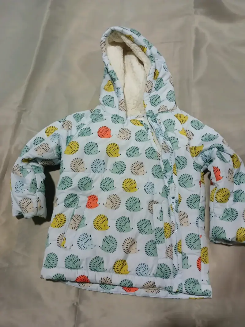 Chaqueta infantil con capucha estampado erizos - 1