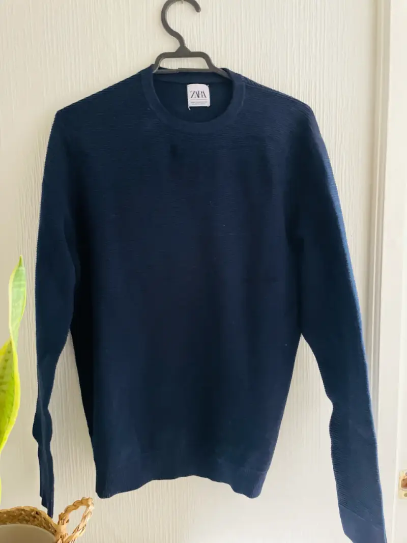 Suéter azul marino Zara para hombre - 1
