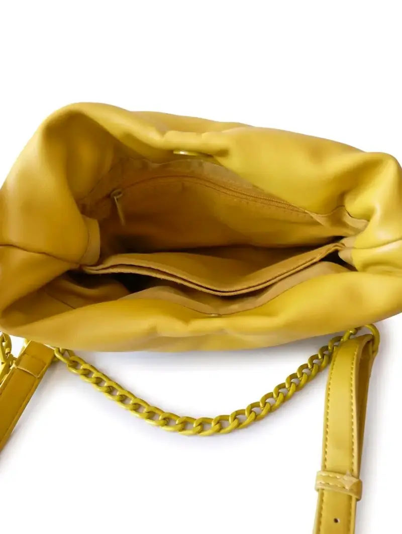 Bolso bandolera amarillo con correa ajustable - 5