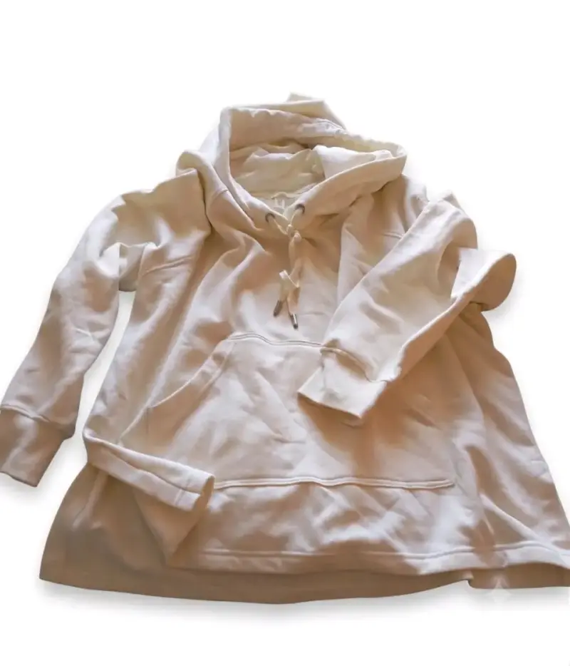 Polerón blanco con capucha para mujer - 2