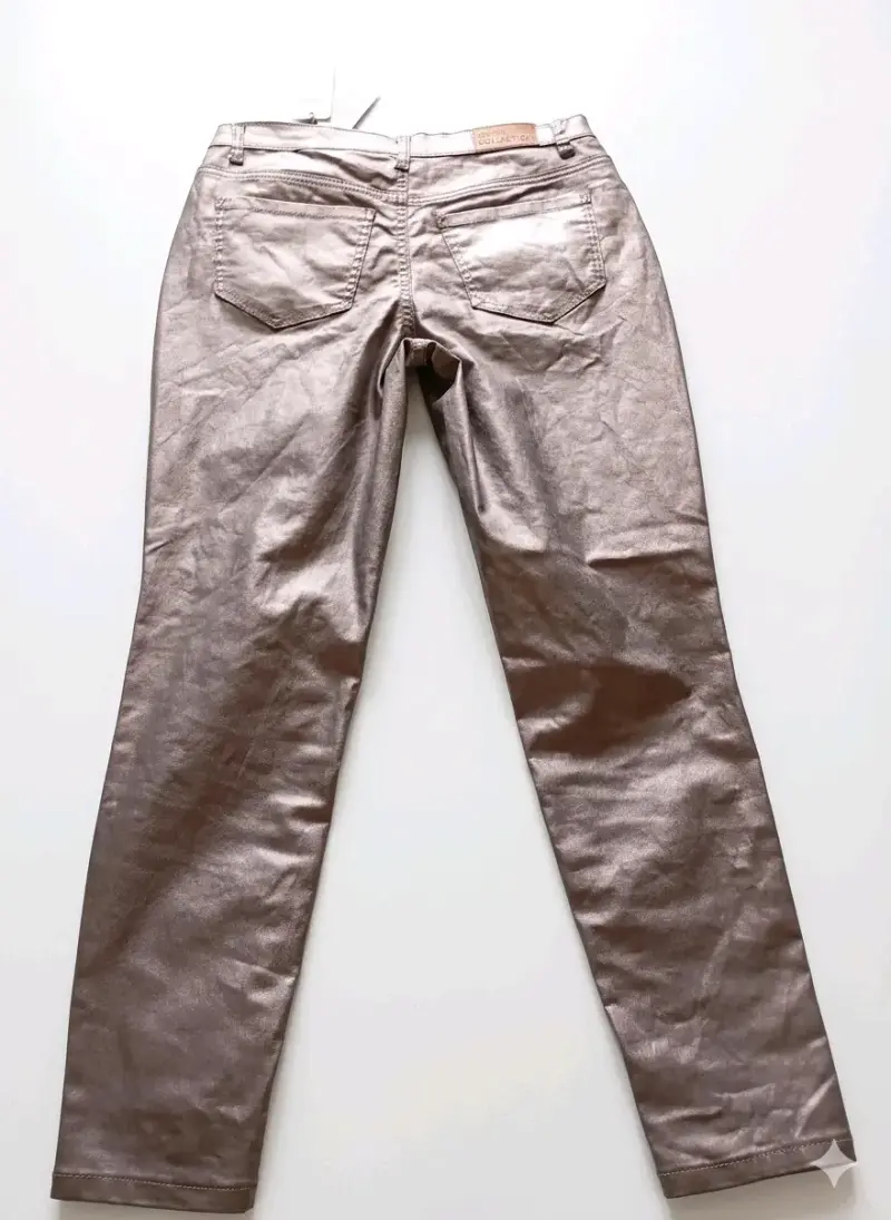 Pantalones plateados de mujer estilo skinny - 2