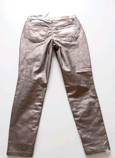 Pantalones plateados de mujer estilo skinny - miniatura 2