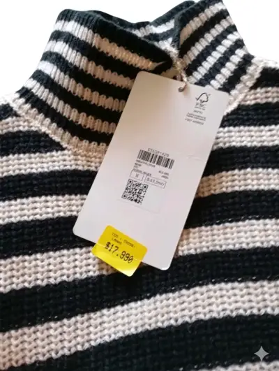 Suéter de rayas blanco y negro para mujer - miniatura 3
