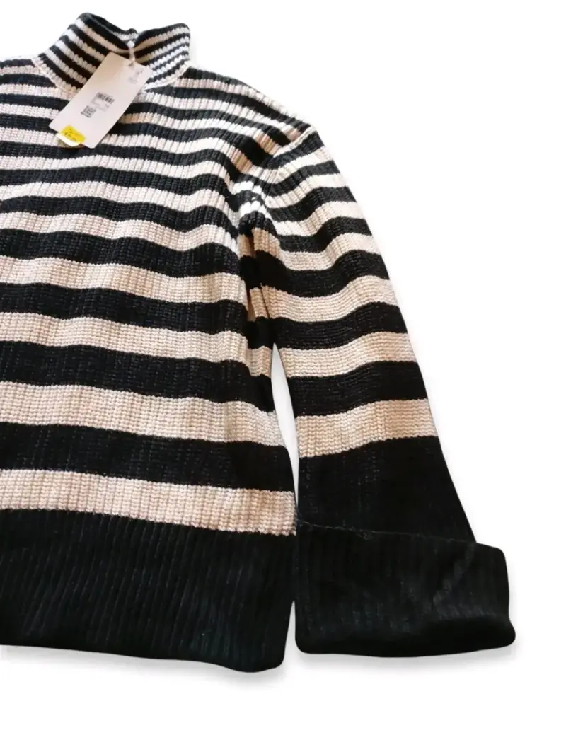 Suéter de rayas blanco y negro para mujer - 4