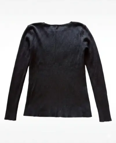 Suéter negro de punto para mujer - miniatura 3
