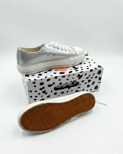 Zapatillas plateadas de plataforma para mujer - miniatura 1