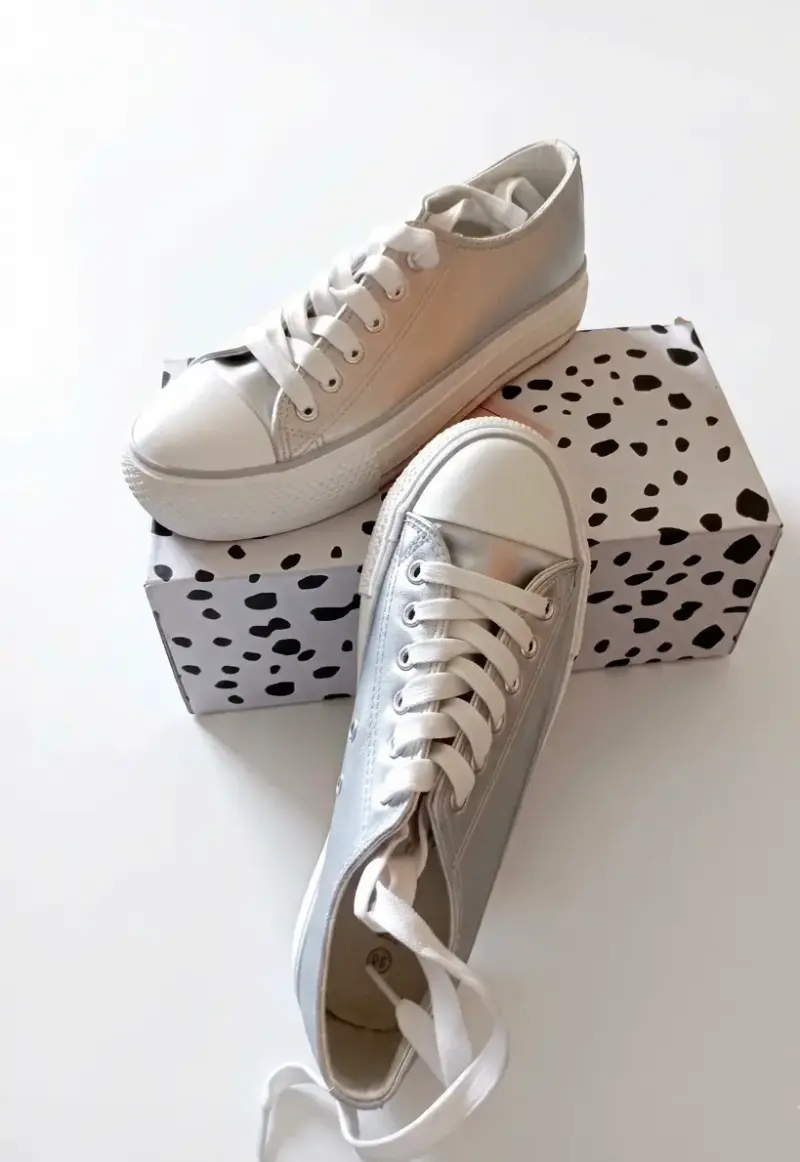Zapatillas plateadas de plataforma para mujer - 2