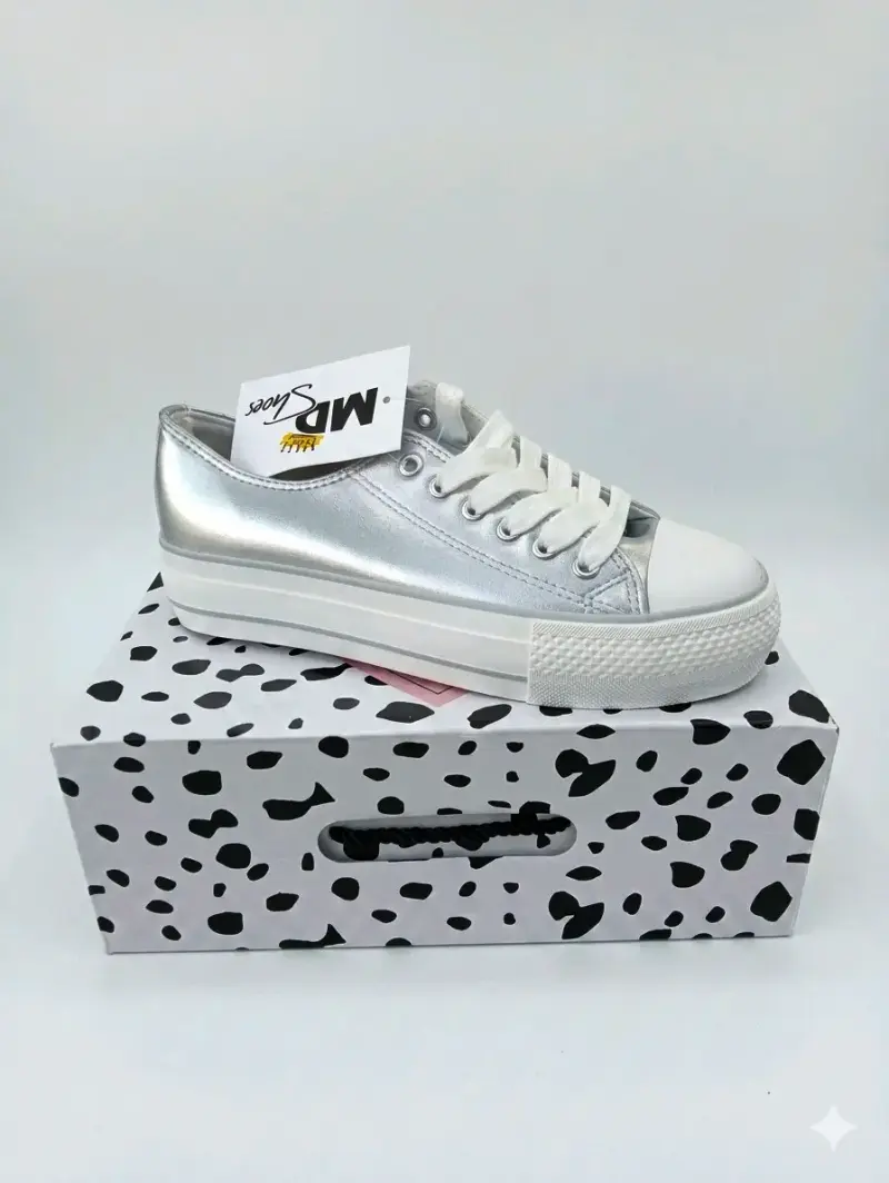 Zapatillas plateadas de plataforma para mujer - 4