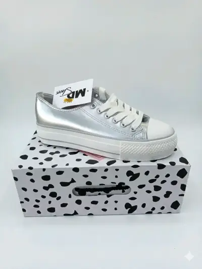 Zapatillas plateadas de plataforma para mujer - miniatura 4