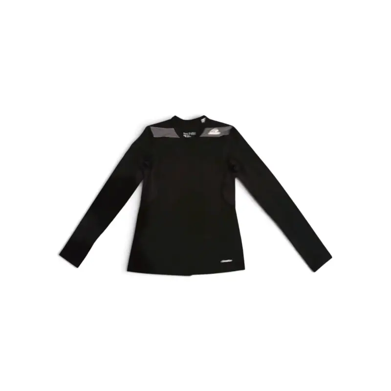 Polera deportiva negra de manga larga para hombre