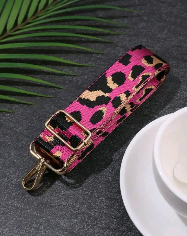 Correa ajustable con estampado animal print rosa - 1