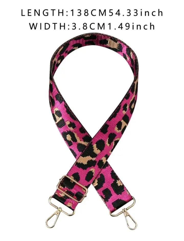 Correa ajustable con estampado animal print rosa - 4