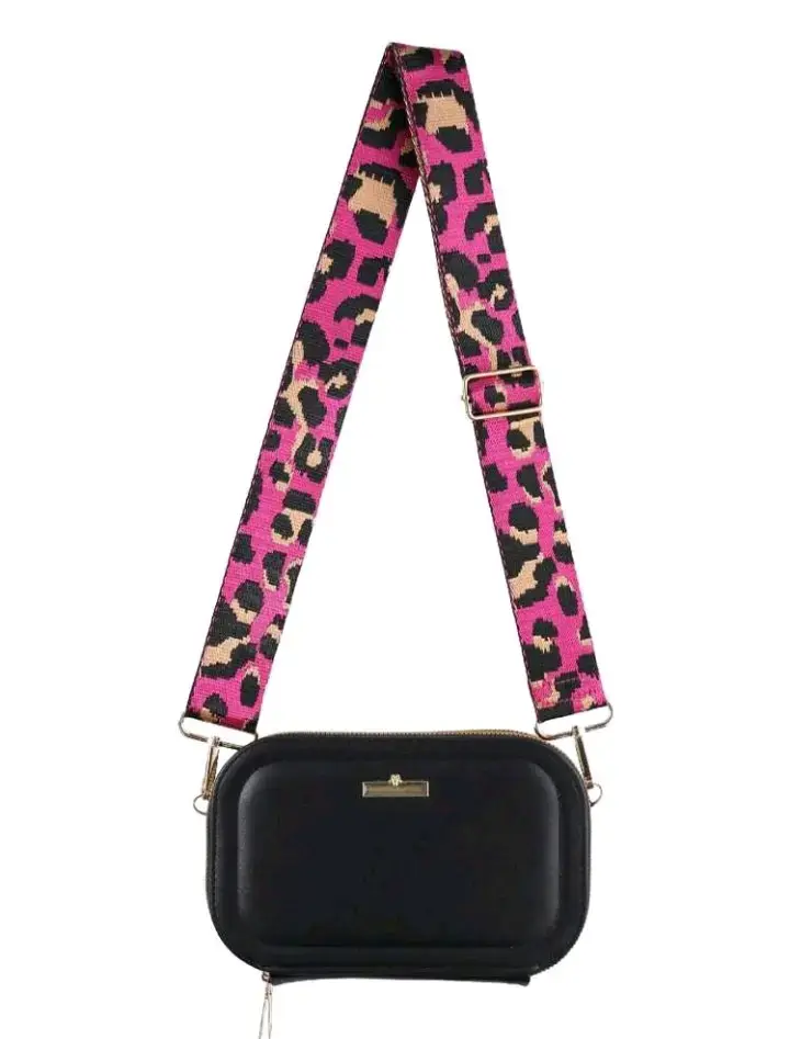 Correa ajustable con estampado animal print rosa - 5