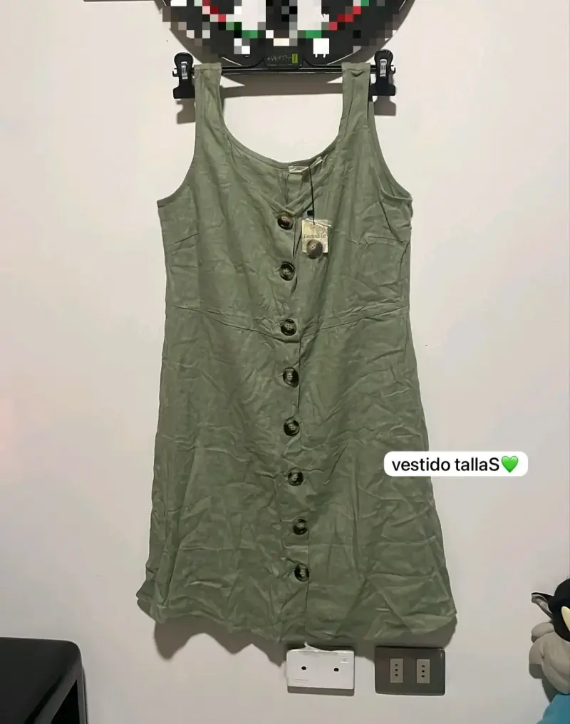 Falda de pana verde con botones Sybilla - 6