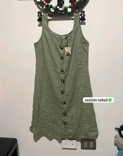 Falda de pana verde con botones Sybilla - miniatura 6