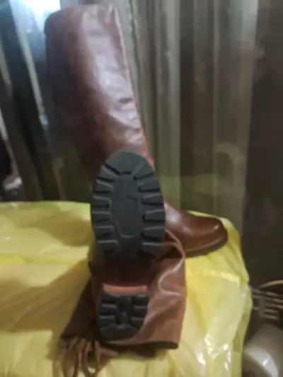 Botas de cuero marrón con cordones - miniatura 3