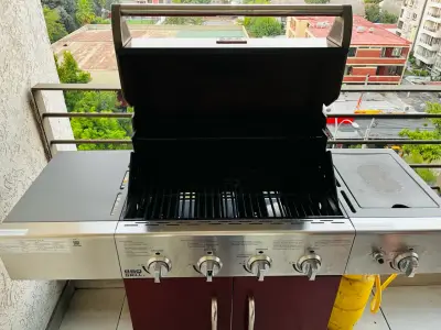 Parrilla a Gas BBQ Grill Roja con Quemadores - miniatura 6