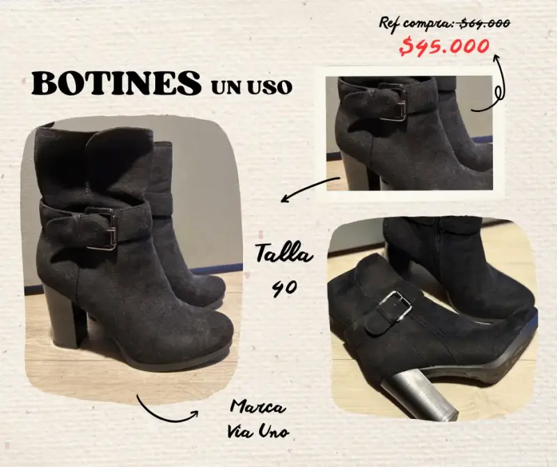 Botines negros | Via Uno | Talla 40