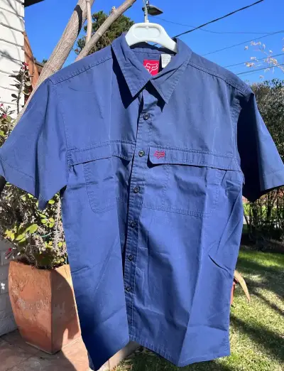 Camisa azul de hombre Fox Racing - miniatura 1