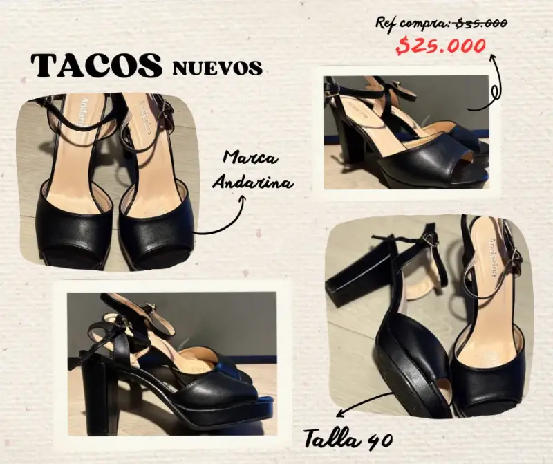 Tacos negros | Andarina | Talla 40
