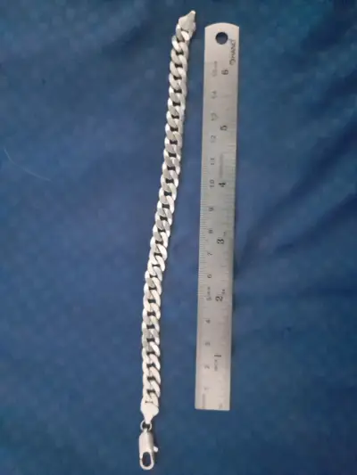 Pulsera de plata estilo cubano - miniatura 1