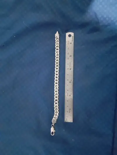 Pulsera de plata estilo cubano - miniatura 2