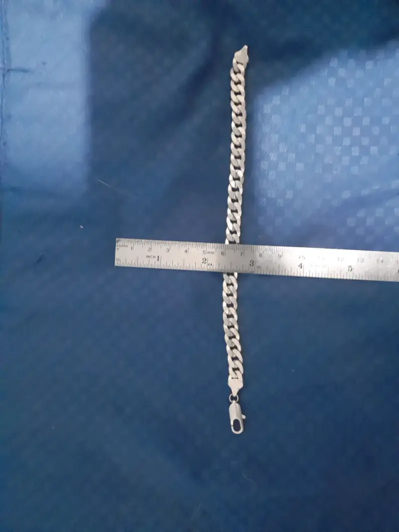 Pulsera de plata estilo cubano - 5