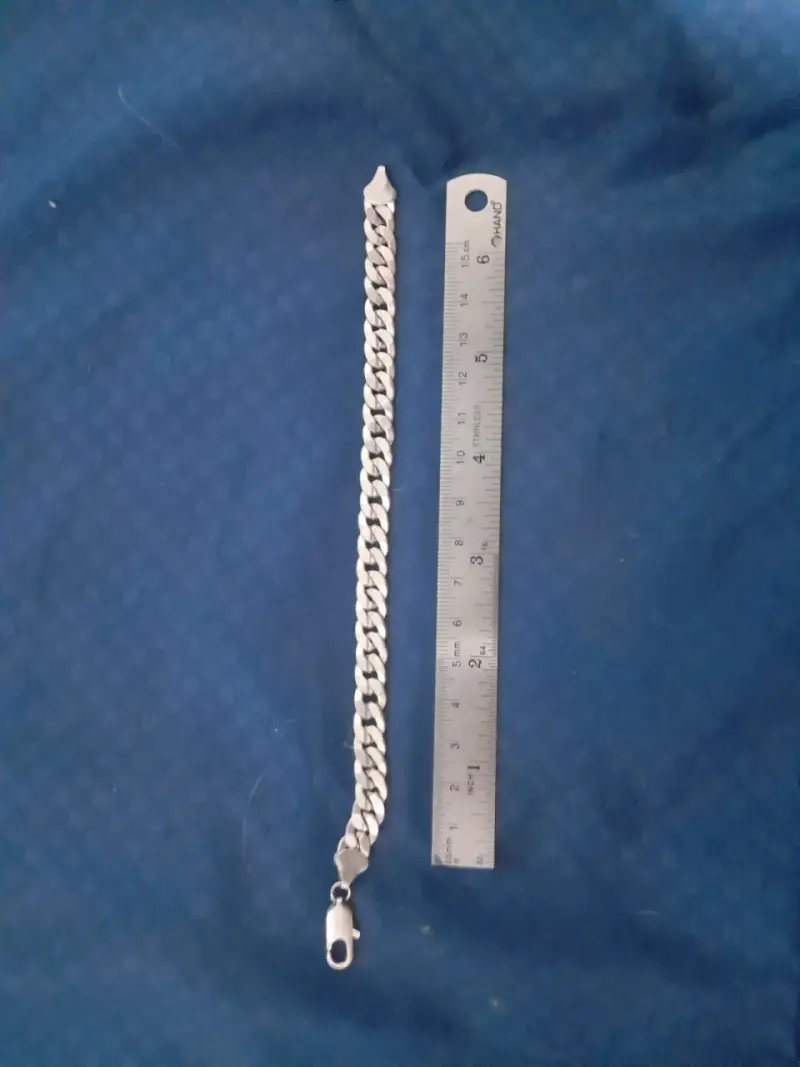 Pulsera de plata estilo cubano - 6