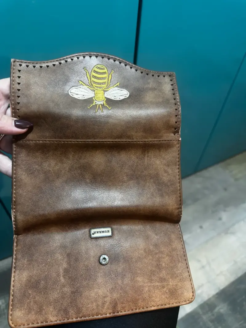 Billetera de cuero con bordado de abeja Humana - 2