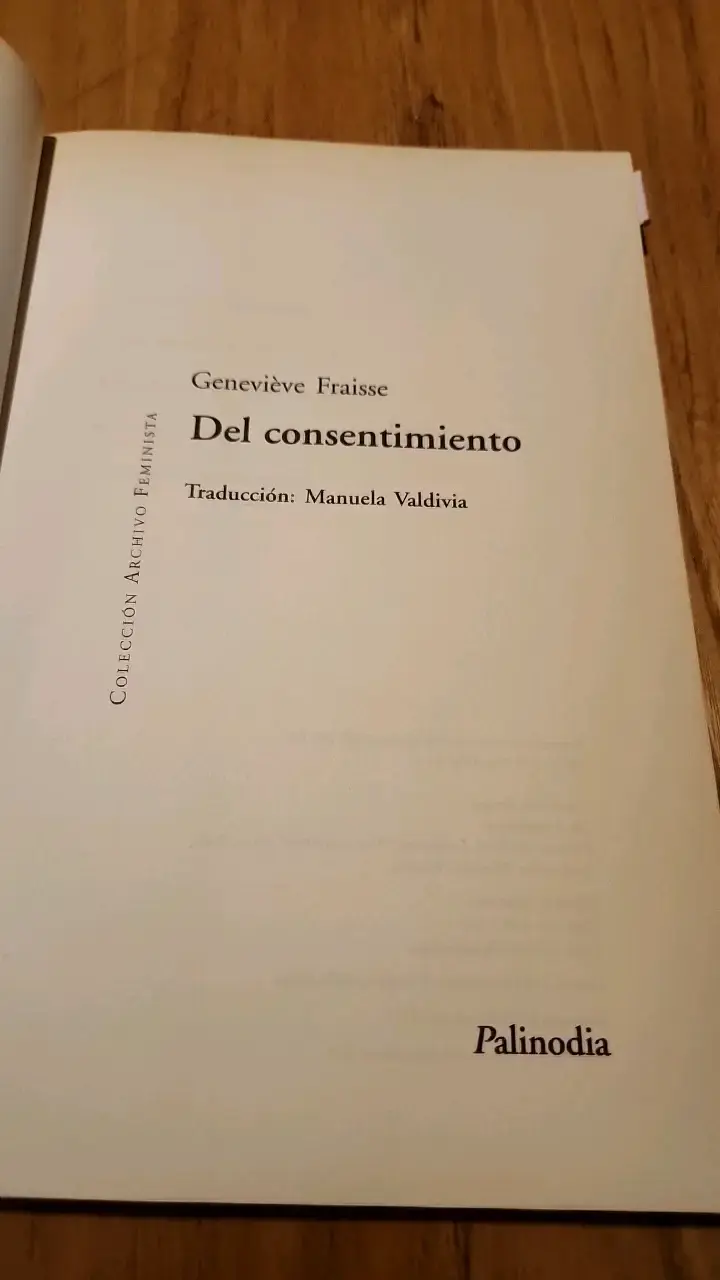 Libro 'Del Consentimiento' de Geneviève Fraisse - 5