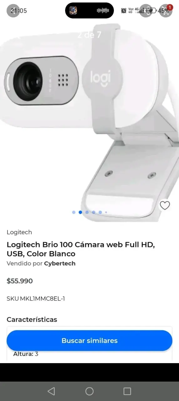 Cámara Web Logitech Brio 100 Full HD USB Blanca - 2